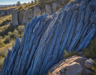 Fototapeta premium Discover the beauty of Kyanite. This unique blue mineral makes stunning background for your projects, perfect for jewelry, decor, and captivating photography. Elevate your work with its vibrant charm