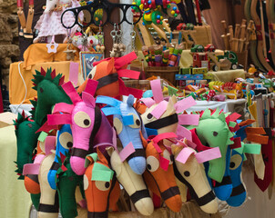 Toy horses in a local supermarket