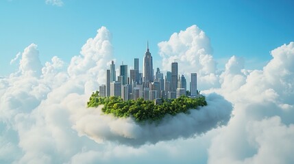 Fototapeta premium Sky City of Prosperity: Floating Island for Chinese New Year