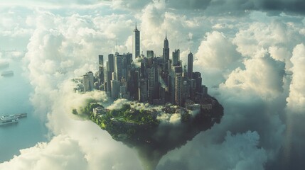 Fototapeta premium Sky City of Prosperity: Floating Island for Chinese New Year