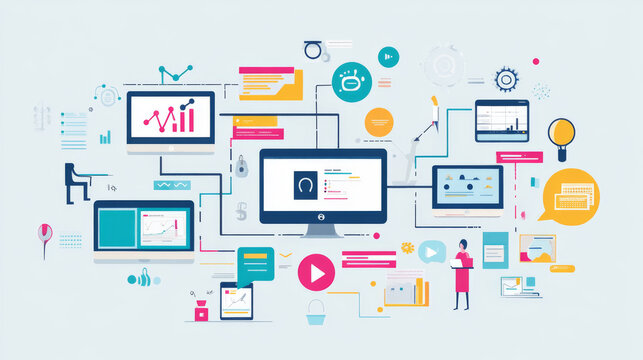 Marketing automation helps businesses attract potential customers, gather their information, and streamline the marketing process. This illustration shows how it works.
