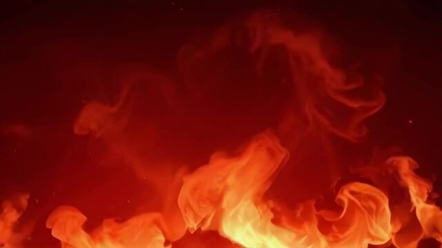 A red flame with smoke rising from it