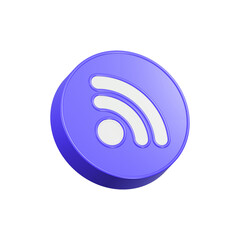 wifi icon 3d blue color symbol