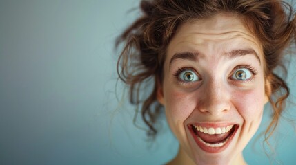 Closeup portrait of a happy young woman smiling and looking at camera