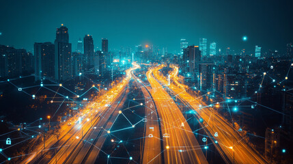 Obraz premium Smart cities use technology, like the internet of things, to make life easier and more efficient for residents.