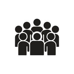 Group Discussion Silhouette Icon. Friends Group Icon Silhouette. 