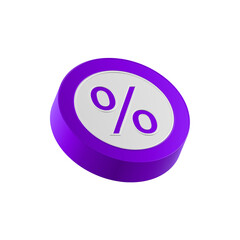 icon percent 3d blue circle symbol 