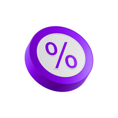 icon percent 3d blue circle symbol 