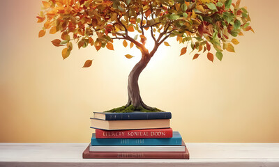 books on the table Generated AI 