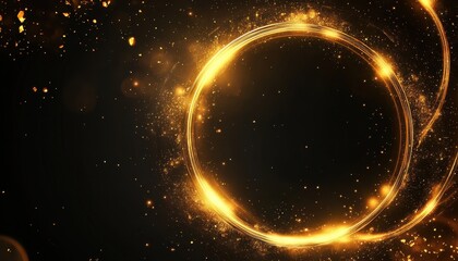 Golden shimmering circular lights creating a magical atmosphere at night