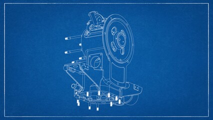 3D Rendered Rear Crankcase for Wright P-1 Cyclone Engine - High Precision Aerospace Component
