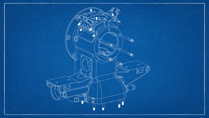 3D Rendered Rear Crankcase for Wright P-1 Cyclone Engine - High Precision Aerospace Component