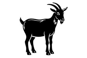 Vector cute cartoon Christmas animals set silhouette illustration.