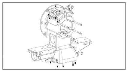 3D Rendered Rear Crankcase for Wright P-1 Cyclone Engine - High Precision Aerospace Component