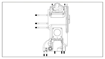 3D Rendered Rear Crankcase for Wright P-1 Cyclone Engine - High Precision Aerospace Component
