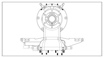 3D Rendered Rear Crankcase for Wright P-1 Cyclone Engine - High Precision Aerospace Component