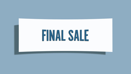 Final Sale. A card isolated on blue background.
