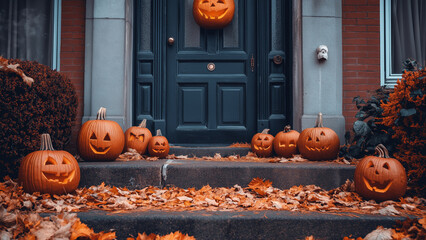 Obraz premium Halloween pumpkin and pumpkins