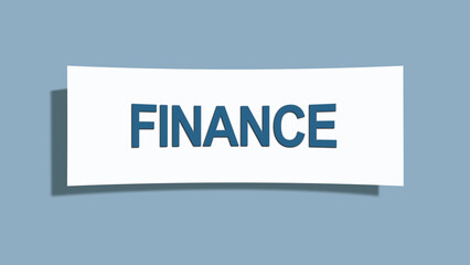 Finance. A card isolated on blue background.