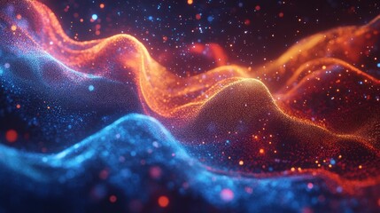 Abstract waves of light in vibrant colors create a dynamic visual experience.