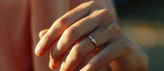 Fototapeta premium Wedding Ring On The Finger