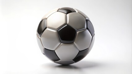 Fototapeta premium Classic soccer ball is casting a shadow on a white background