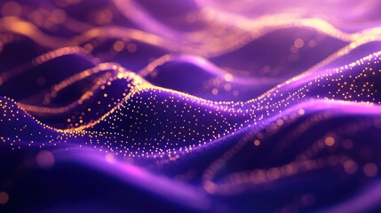 Obraz premium Abstract Purple and Gold Waves