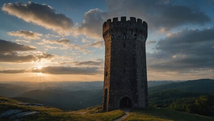 An impressive archer tower surrounded by wildflowers is a sight to see