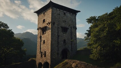 Fototapeta premium Artists find inspiration near the majestic archer tower