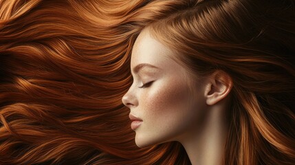 Naklejka premium Beautiful model showcasing long hair extensions