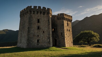 Children play games near the old archer tower