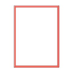 Simple modern vertical thin red frame isolated vector illustration