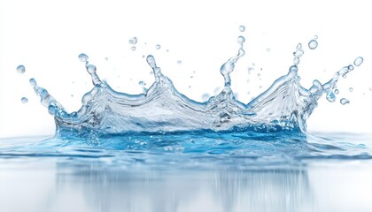 Water splash captured beautifully in clear background, highlighting liquid dynamics