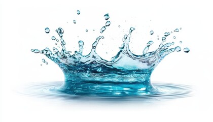 A splash of water creates ripples on a calm surface in a bright setting