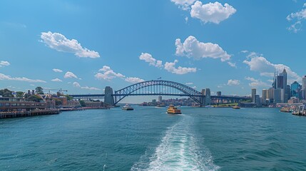 Fototapeta premium A cityscape with a famous bridge, an iconic landmark connecting different parts of the city