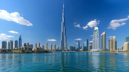 Obraz premium A cityscape with a famous landmark, the centerpiece of the skyline, a symbol of the city's history and culture