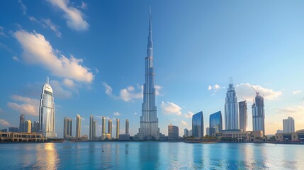 Obraz premium A cityscape with a famous landmark, the centerpiece of the skyline, a symbol of the city's history and culture