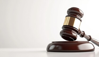 A judge's gavel rests on a court table after announcing a verdict on a case