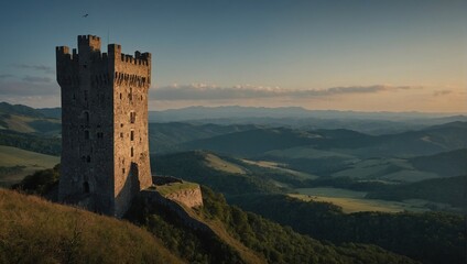 Nature flourishes around the archer tower, enhancing its beauty and natural charm