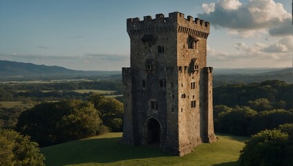 Nature surrounds the enchanting archer tower in full bloom