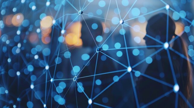 Diverse business professionals connected globally, exchanging data and strategies for customer service and outsourcing. Emphasis on technology and teamwork