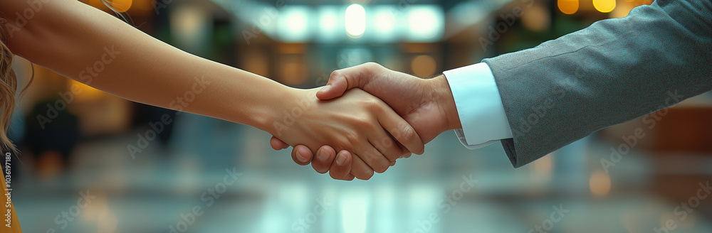 Wall mural handshake between two professionals