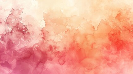 Fototapeta premium Watercolor background with a gentle gradient from pink to peach, soft and inviting