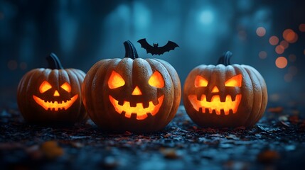 Obraz premium Halloween Spooky Banner Website Image Dark Theme