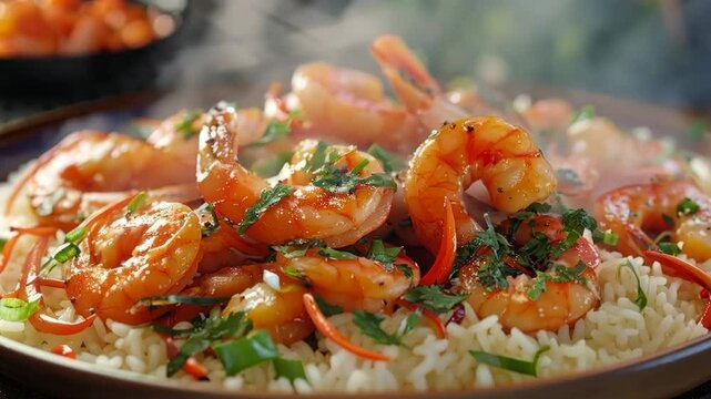 Spicy Cajun shrimp with rice, Video