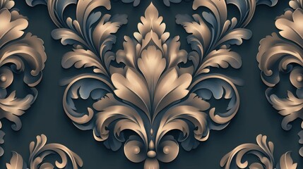 Ornate floral design featuring intricate patterns in a sophisticated color palette.
