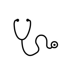 medical stethoscope line icon