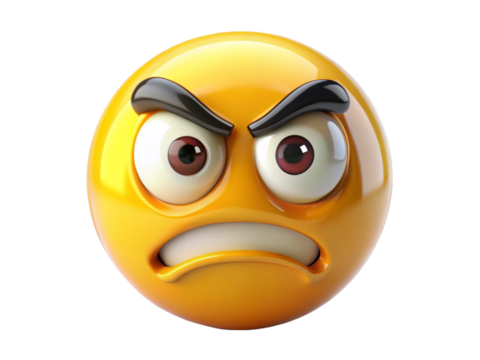 Angry face emoji 3d isolated ,AI generated