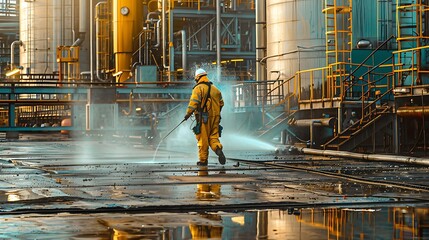 Emergency responders attending to a chemical spill incident highlighting the critical role of safety equipment and protocols in preventing workplace accidents and ensuring worker safety