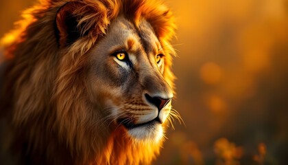 Fototapeta premium The king of all animals portrait with copy space